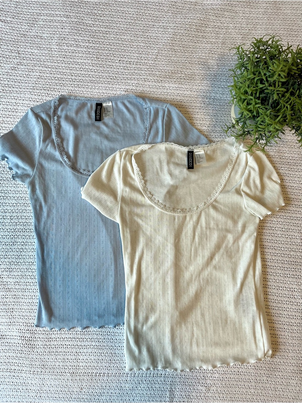 2 for $18! - LACE-TRIMMED POINTELLE T-SHIRT